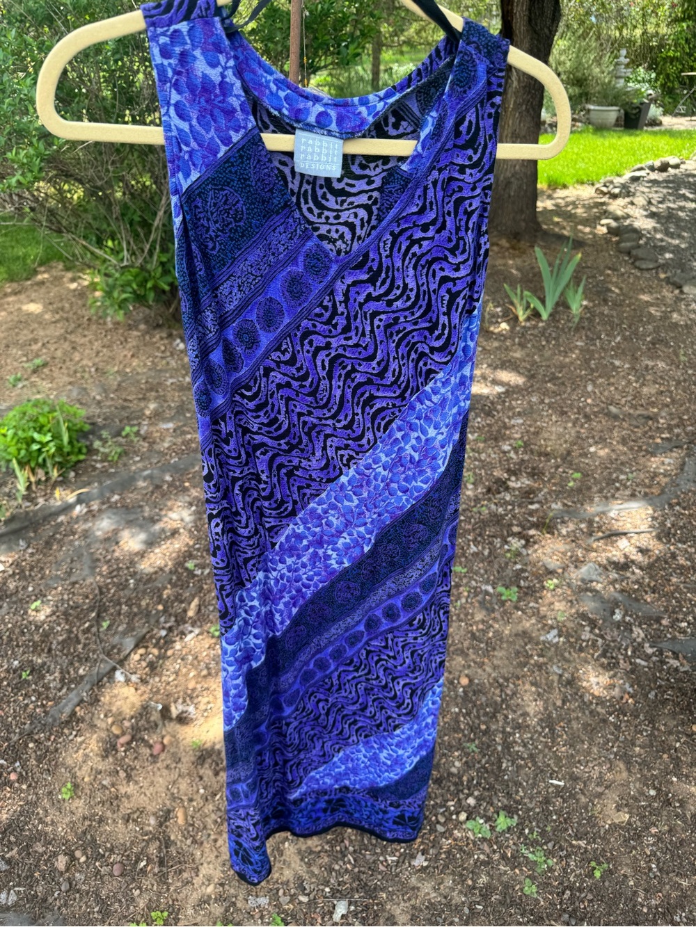Rabbit Rabbit Rabbit Designs Sleeveless Purple Patterned Maxi - Picture 4 of 12